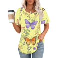 thumbnail image 2 of ChaoHeng Blouses for Women Short Sleeve Ladies' Round Neck Short Sleeve Loose Casual Printed Top, 2 of 6