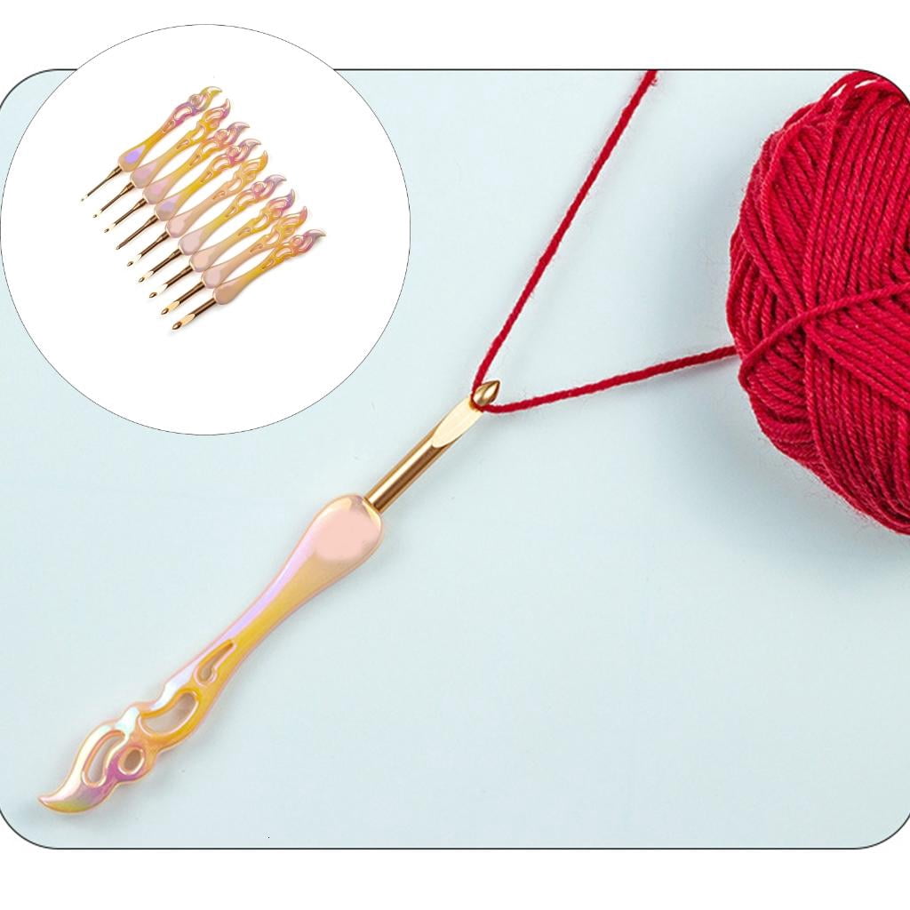Giaone Sturdy Acrylic Crochet Hook Set Elegant Color Large Handle For Knitting And Crafting