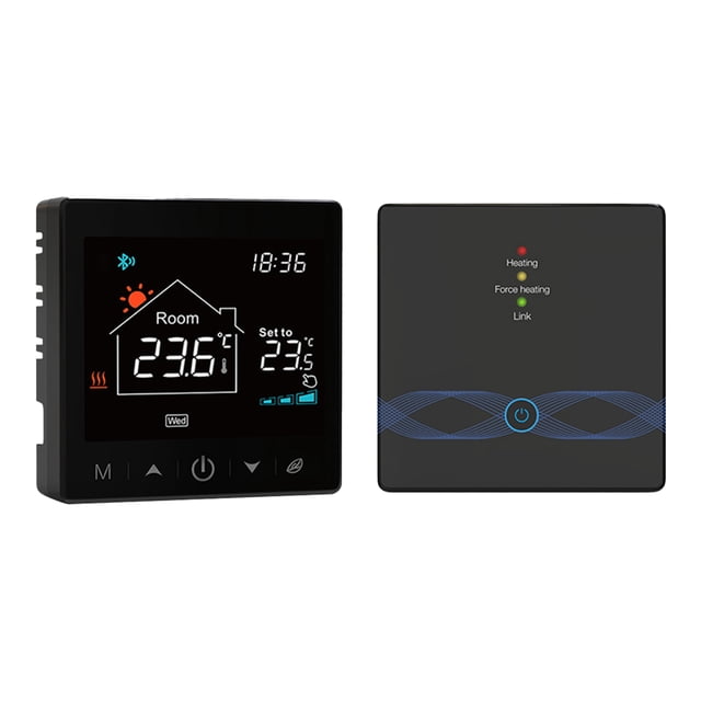 Thermostat de Chaudière Intelligent Wi-Fi avec Récepteur Écran LCD 3,5 Po Thermostat Intelligent avec Application et Commande Vocale Thermostat Programmable Numérique