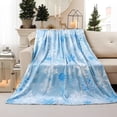 thumbnail image 2 of Christmas Throw Blanket Blue Snowflake Blanket Ultra Soft Flannel Fleece Blankets Winter Plush Fuzzy Warm Bed Blankets Christmas Holiday Decor for Couch Bed 60" X 80", 2 of 7