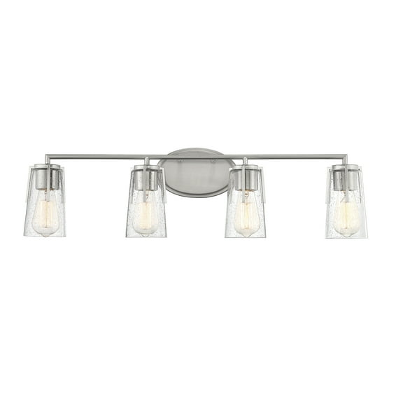 Satin Nickel Four Light Bath Bar from the Sacremento Collection