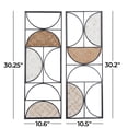 thumbnail image 3 of DecMode Brown Metal Carved Designs Geometric Wall Decor (2 Count), 3 of 8