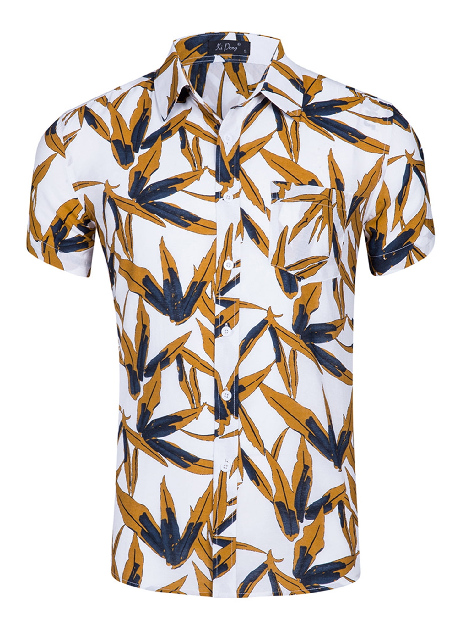 Mens Hipster Summer Short Sleeve Beach Hawaiian Shirt 2018 New Cotton Casual Floral Shirts Slim Fit 