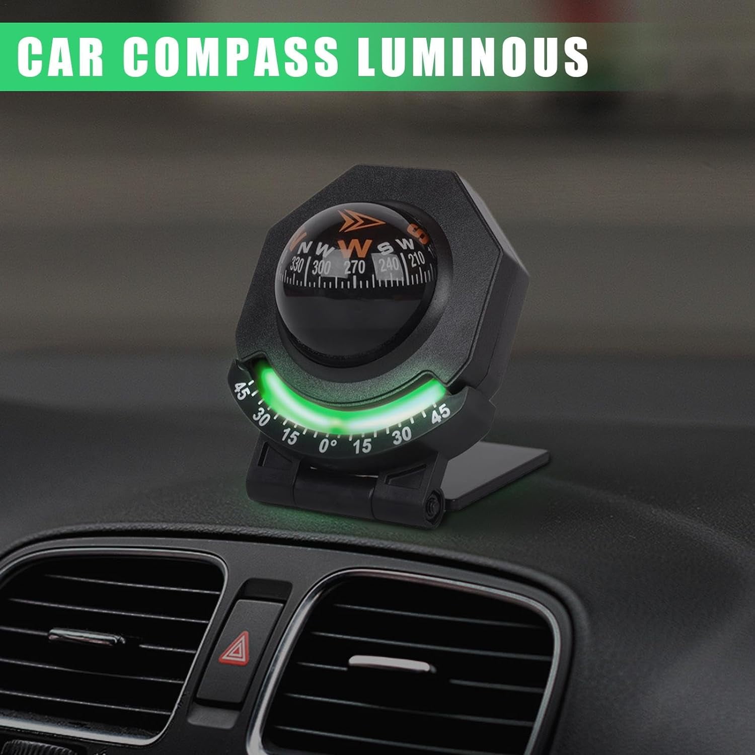 SLGHLSAHG Boat Compass | 180 Degree Car Compass | Adjustable Dashboard Compass | Boating Compass Dashboard Suction | Navigation Marine Compass for Marine Yacht Boat Ship Caravan Car A4589
