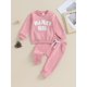 thumbnail image 2 of Conjunto de sudadera y pantalones de cuello redondo de manga larga para niña recién nacida, ropa de otoño para mamá, 2 of 8