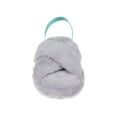 thumbnail image 5 of Kensie Cute Cross Strap Faux Fur Home Slippers, Grey (Women's), 5 of 9