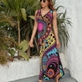 thumbnail image 3 of Vestido Largo Sin Mangas Para Mujer, Paisley Print Traje Informal Para Cumpleaños, Verano, 3 of 5