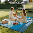 thumbnail image 4 of Blue Ombre Coastal Outdoor Rug 3x5 Ft - Reversible Patio Rug Outdoor Camping Rugs, Nautical Starfish Shell Summer Beach Indoor Outdoor Area Rugs, Non-Slip Outdoor Carpet Runner for Deck/Porch, 4 of 8