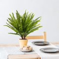 thumbnail image 4 of Boston Ferns Artificial Plants Green Faux Bush Plastic Greenery Bulk 4pcs, 4 of 7