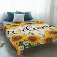 thumbnail image 4 of Yellow Flowers Blanket Soft Cozy Warm Throw Blanket for Couch, Plush Fuzzy Flannel Fleece Blankets for Sofa, Spring Daisy Leaves Beige Vintage Bed Blankets Lightweight Gifts for Women, 50"x60", 4 of 9