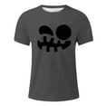 thumbnail image 4 of VBARHMQRT Brown Sweatshirt Men's Print Theme T Shirt Printed Solid Color Short Sleeve Top Grey, 4 of 4