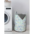 thumbnail image 3 of Abstract Laundry Bag, Illustration of Floral Pattern Quirky Pastel Scattered on Background, Basket with Handles Drawstring Closure for Laundromats, 13" x 19", Pale Seafoam Multicolor, by Ambesonne, 3 of 4