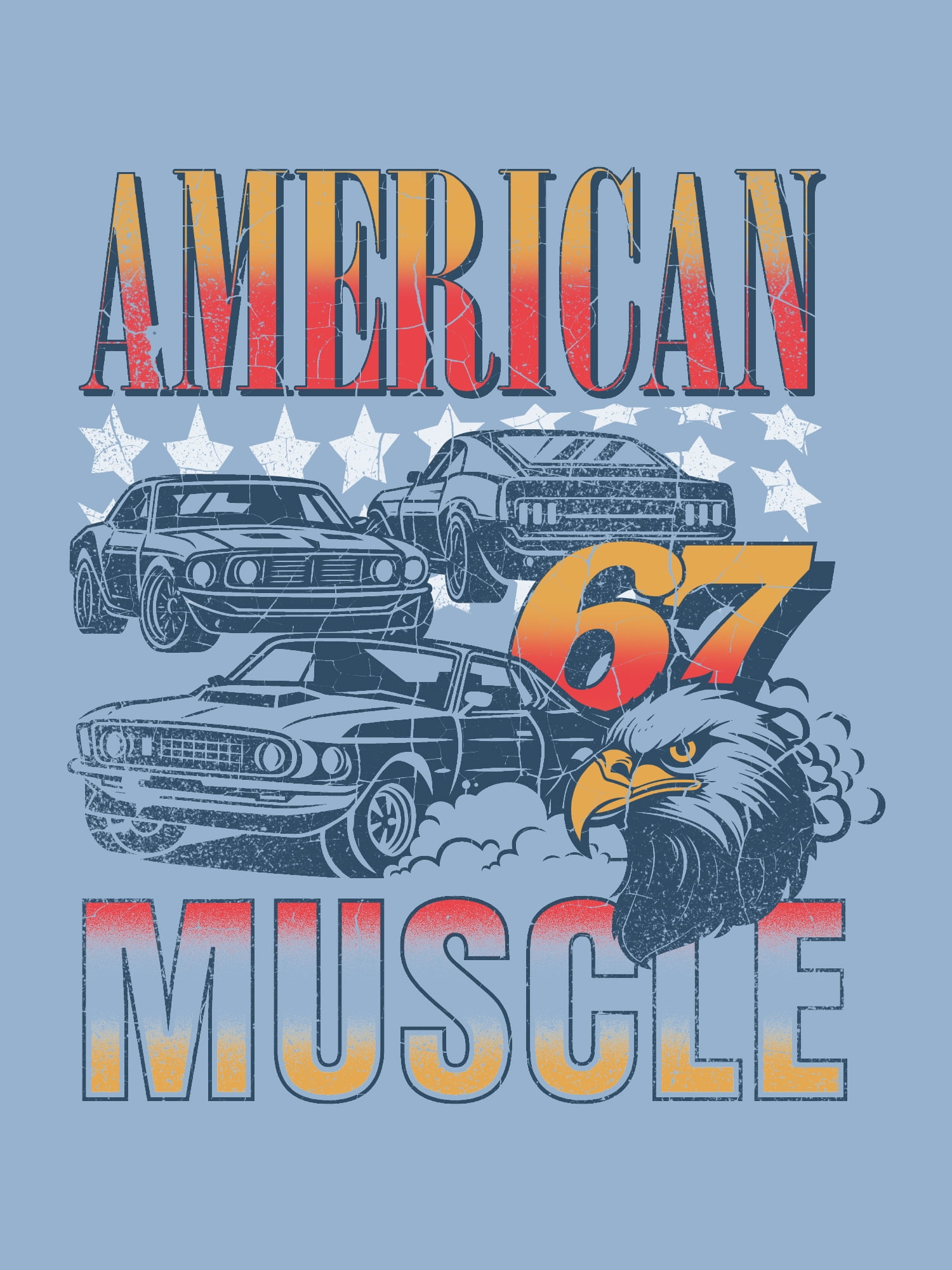 Wonder Nation, Boys' & Big Boys' American Muscle, Short Sleeve, Graphic T-Shirt, Sizes 4-18