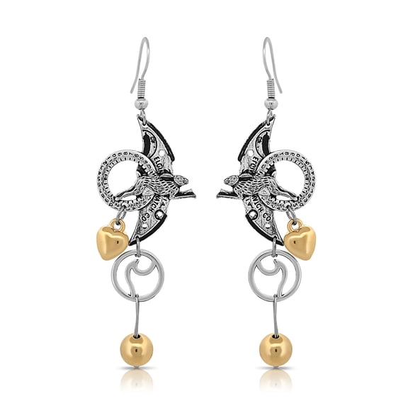 Besheek "Down the Rabbit Hole" Steampunk Story Boho Chic Dangle Earrings