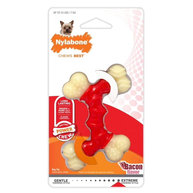 Juguete masticable Naylabone sabor tocino para perro raza chica
