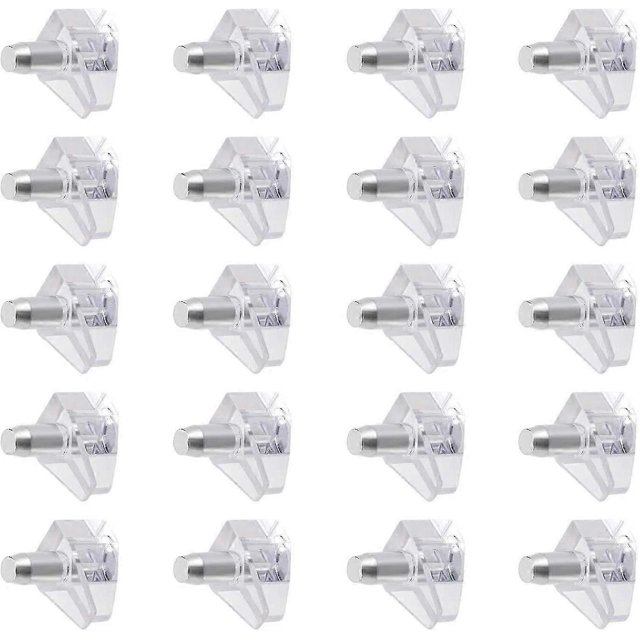 Clavijas de soporte para estantes transparentes de 5 mm, clips para gabinetes, pasadores autoblocantes de plástico para estanterías.