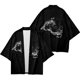 thumbnail image 2 of Conjunto de chaqueta kimono DOSLAVIDA para hombre con parte delantera abierta y pantalones cortos, 2 of 7