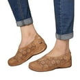 thumbnail image 4 of ZTTD Women's Shoes Summer Fashion Women's Slip On Open Toe Flat Hollow Breathable Single Shoes Roll Back Brown, 4 of 4