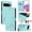 Light green, variant on For Google Pixel 10 Pro XL 6.8" RFID Blocking Protective Purse Case Cat Embossed Strong Magnetic Attachment/Closure, Card Slots/Pocket, PU Leather Flip Wallet Case With Hanging Rope,Blue