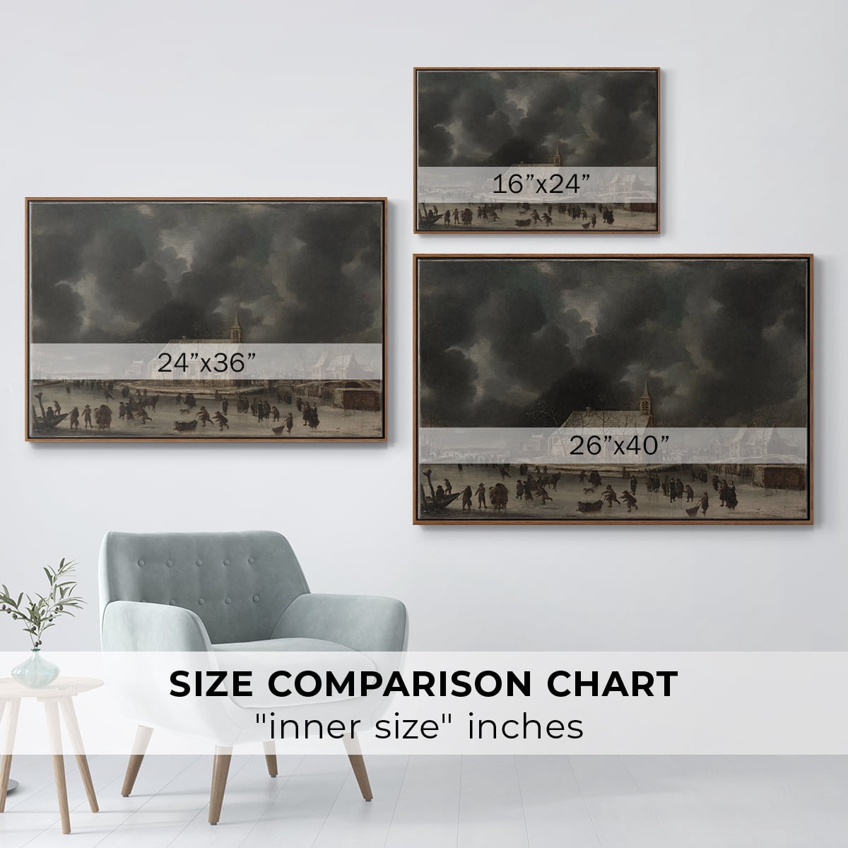 Vintage Landscape-CCCLXXXIX By Wexford Home Framed in Walnut Wood Gallery Wrapped Canvas 27 in. x 41 in.