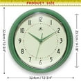 thumbnail image 6 of Infinity Instruments Retro Round Metal Green Wall Clock, 12", 6 of 7