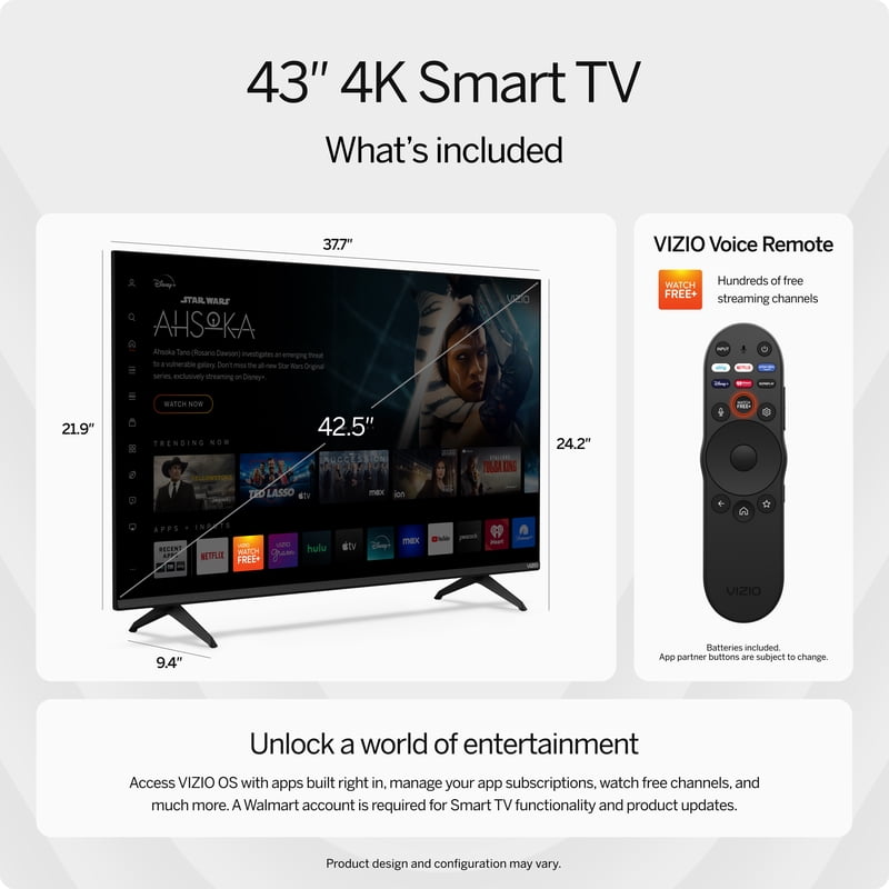 VIZIO 43" Class 4K LED HDR Smart TV (V4K43M-08) feature detail