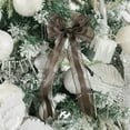 thumbnail image 4 of Brown Sheer Wired Ribbon with Satin Stripe 1-1/2" Brown Christmas Ribbon for Tree, Bows Making, Wreaths, Garland, Gift Wrapping, Wedding Decor, Thanksgiving Decor-Continous 10 Yards, 4 of 13