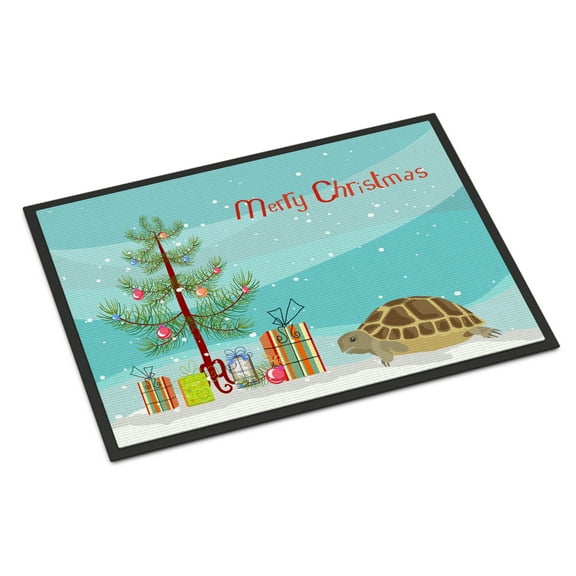 Carolines Treasures CK4542JMAT Turtle Merry Christmas Door Mat Indoor Rug or Outdoor Welcome Mat 24x36 Doormat  36"L x