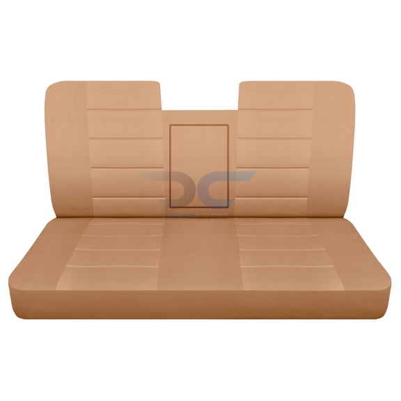 Fits 1987-1991 Ford F150 Cotton Seat Covers (Bench w/open Armrest Molded HR):Solid Tan