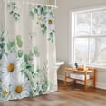 thumbnail image 4 of Daisy Eucalyptus Leaves Shower Curtain, Floral Spring Linen Countryside Waterproof Shower Curtain Set with 12 Hooks Lightweight Bath Curtains Fabric Bathroom Decor 72x72 Inches, 4 of 9