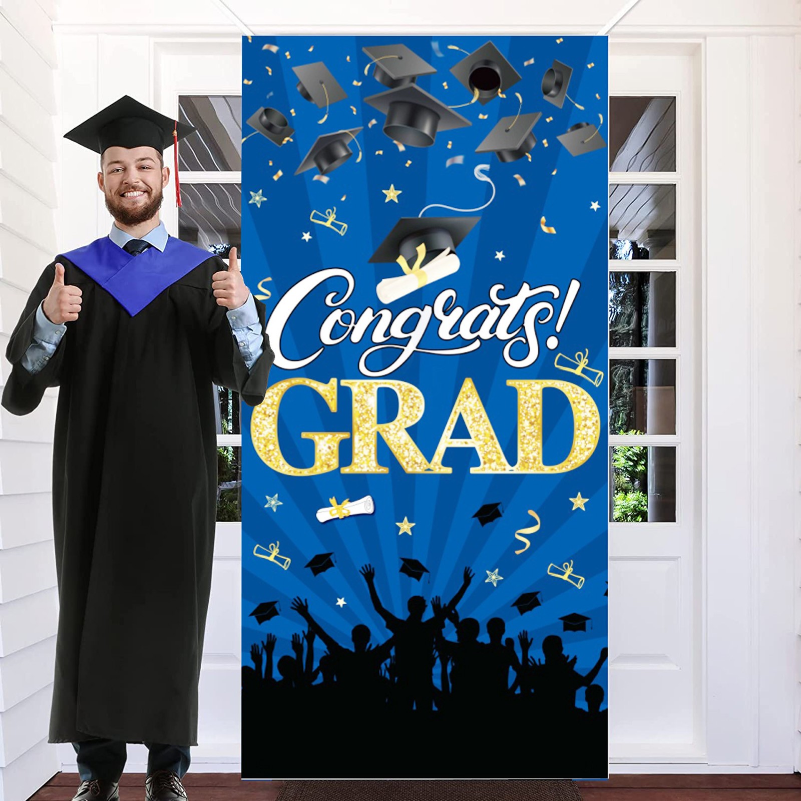 Posters Clearance! Faolaxy Large Congrats Grad Banner 72X44 Inch ...