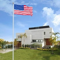 VINGLI Upgraded 20FT Sectional Aluminum Flagpole, Thick Tube Halyard Flag Pole with 3'x5' Polyester USA American Flag