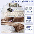 thumbnail image 3 of ModFusion King Size Soft Velvet Bed Frame with Adjustable Height Headboard, USB Ports Station & 4 Under-Bed Drawers, Milky White, 3 of 9