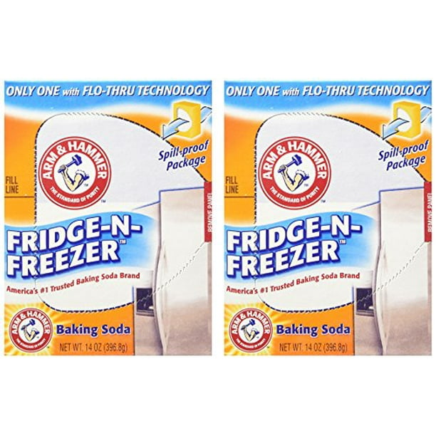 Arm & Hammer Baking Soda, FridgeNFreezer Pack, Odor Absorber, 14 oz 2 Pack