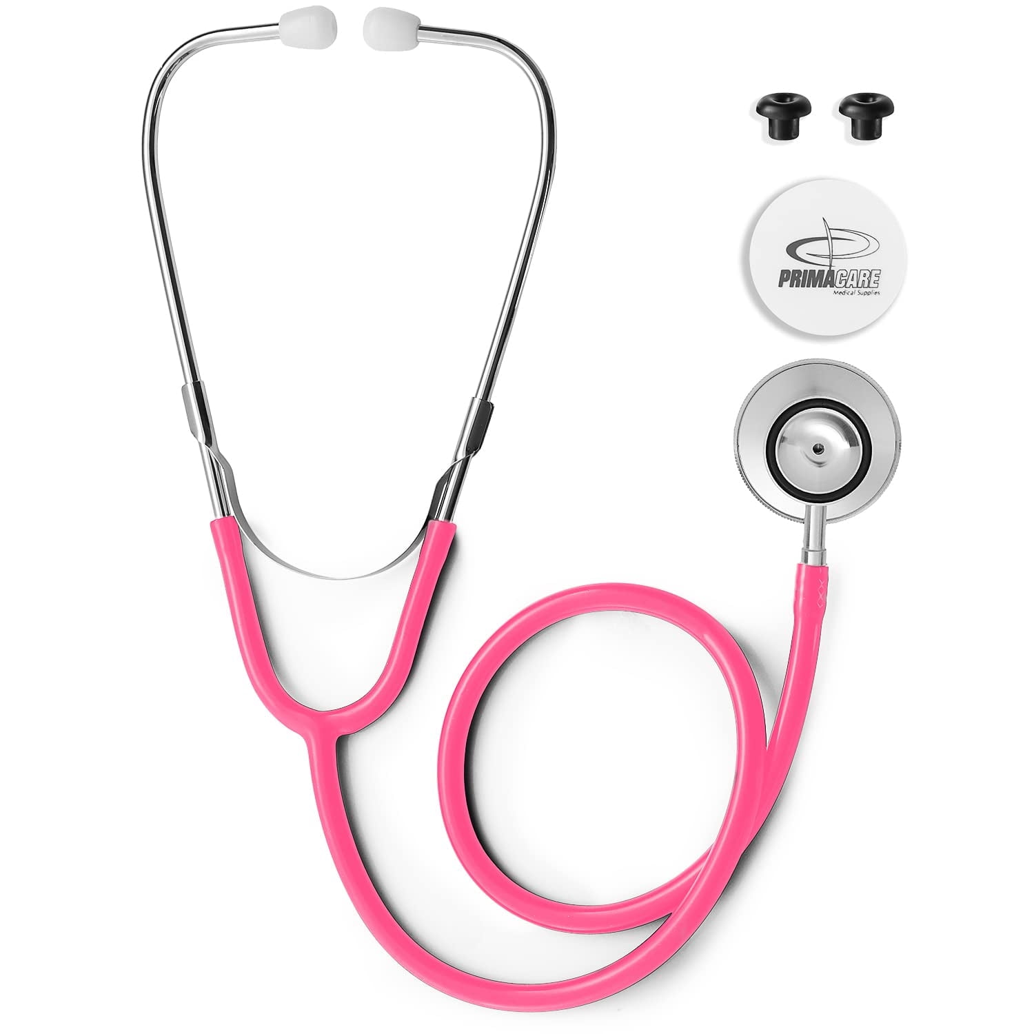 Primacare DS-9290-PK-3 Classic Series Adult Dual-Head Stethoscope, 22" Tubing Length, Pink, Pack of 3 Stethoscopes