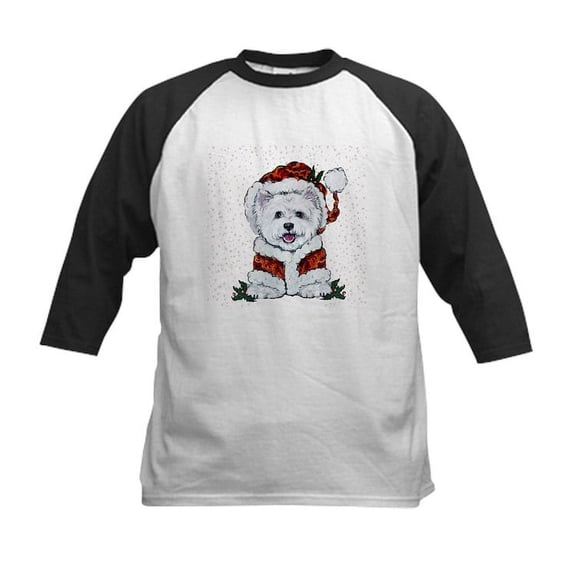 CafePress - Santas Westie Helper Baseball Jersey - Kids Cotton Baseball Jersey, 3/4 Sleeve Shirt