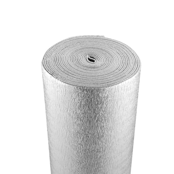 VEVOR Double Reflective Insulation Roll, Foam Core Radiant Barrier, 5.5mm 48 in x 50 ft, Double-Sided Aluminum Foil EPE Foam Heat Reflective Shield