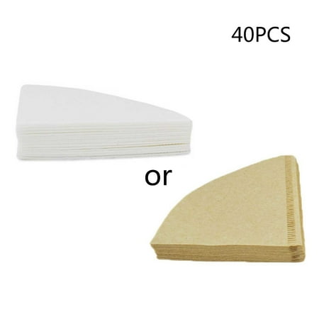 

ZPAQI Fan Shaped Cone Coffee Filter Paper Strainer Original Wooden Drip Papers 40Pcs for Home Kitchen Drinking Coffee