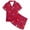 A-Red16, variant on JAJAHO Kids Pajamas For Girls Set Cartoon Dinosaur Printed Summer Short Sleeve Sleepwear 2 Piece Set 2-13Y