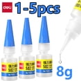 thumbnail image 2 of Adhesivo fuerte Deli 502 Adhesivo de cianoacrilato de 8 gα Adhesivo de secado rápido Herramienta de pegamento líquido de gran adherencia para cuero, caucho, madera y metal, 2 of 5