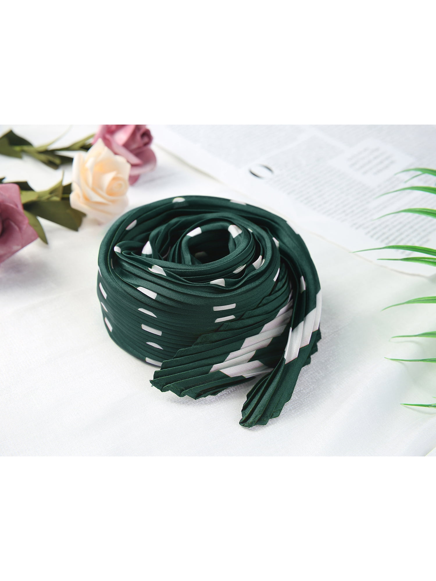 Unique Bargains Women's Pleated Neck Scarf Rhombus Handkerchief Bandana Headband