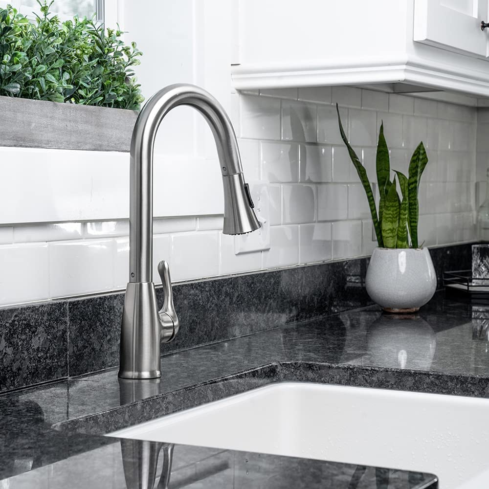 EZ-FLO Sterling Single-Handle Pull-Down Sprayer Kitchen Faucet in Brushed Nickel - image 4 of 12