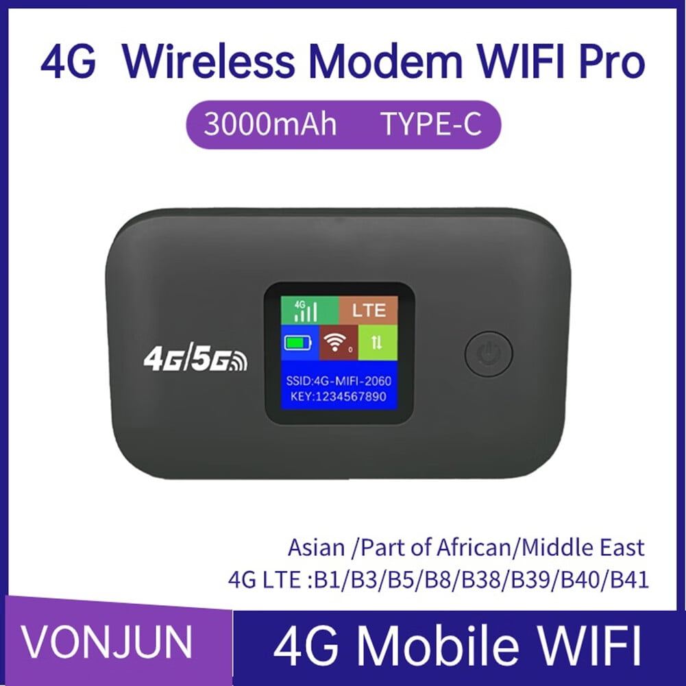 Yibooy 4G Lte WiFi Router ,Portable Router Wireless Internet,150Mbps Mini Wireless Hotspot Device(Black EU Version)