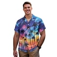 thumbnail image 3 of Uorisanigo Coconut Tree Couples' Outfits Sunset Husban and Wife Clothing Comfort Men's Short Sleeve Shirt Size M Summer Beach Shirt and Dresses for Women V-neck Party Dresses, 3 of 7