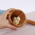 thumbnail image 2 of 2pcs Useful Kitchen Household Garlic Pugging Pot Pedestal Bowl Mortar and Pestle Set for Home Restaurant (M Size), 2 of 8