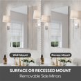 thumbnail image 4 of 20" x 30" Bi-View Medicine Cabinet with Mirror, Surface Mount or Recessed Mirror Medicine Cabinet for Bathroom, Anodized Chrome Aluminum Frame, Bathroom Mirror Cabinet with Storage Right Open, 4 of 12