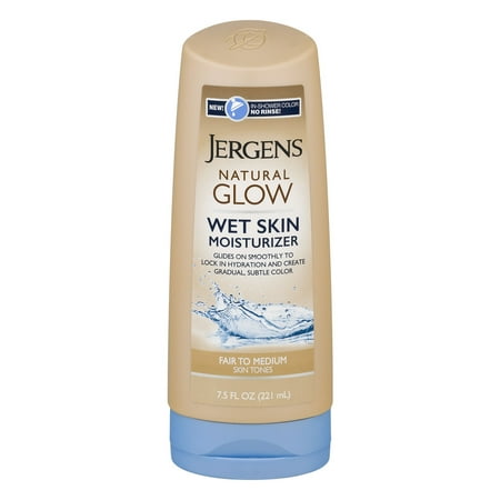 Jergens Natural Glow Wet Skin Moisturizer, Fair To Medium, 7.5 FL
