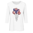 thumbnail image 4 of 4th of July Shirts Womens Red White and Blue Blouses Memorial Day T Shirt for Women 4th of July Top Womens 4th of July Tee Fashionable Women's Pullover Printed Casual Round Neck 3/4 Sleeve Top, 4 of 4