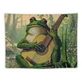 thumbnail image 5 of Chilfamy Orange Frog Tapestry Vintage Boho Wall Decor Hanging with Playing Banjo Wall Aesthetic Tapestry for Bedroom Living Room Dorm Vintage Boho Wall Decor Orange Frog Tapestry Hanging 40x60inch, 5 of 6