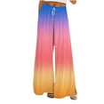 thumbnail image 3 of Sentmoon Gym Pants Plus Size Drawstring High Waist Track Pants with Pockets Loose Wide Leg Gradient Color Breathable Workout Pants Fall Streetwear for Tropical Vacation XL, 3 of 7